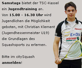 Jugendtraining des Town Squash Club Kassels